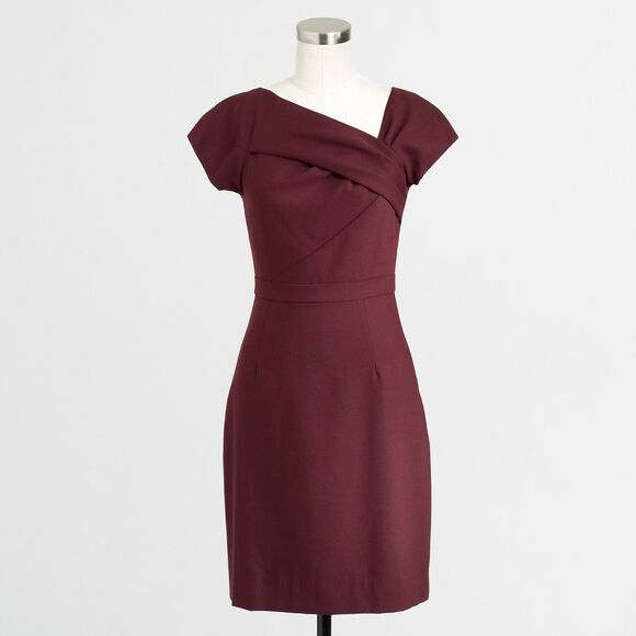 J Crew Suiting Asymmetrical Shift Dress Wool Lined Holiday Business Career Sz‎ 6 - Picture 1 of 10